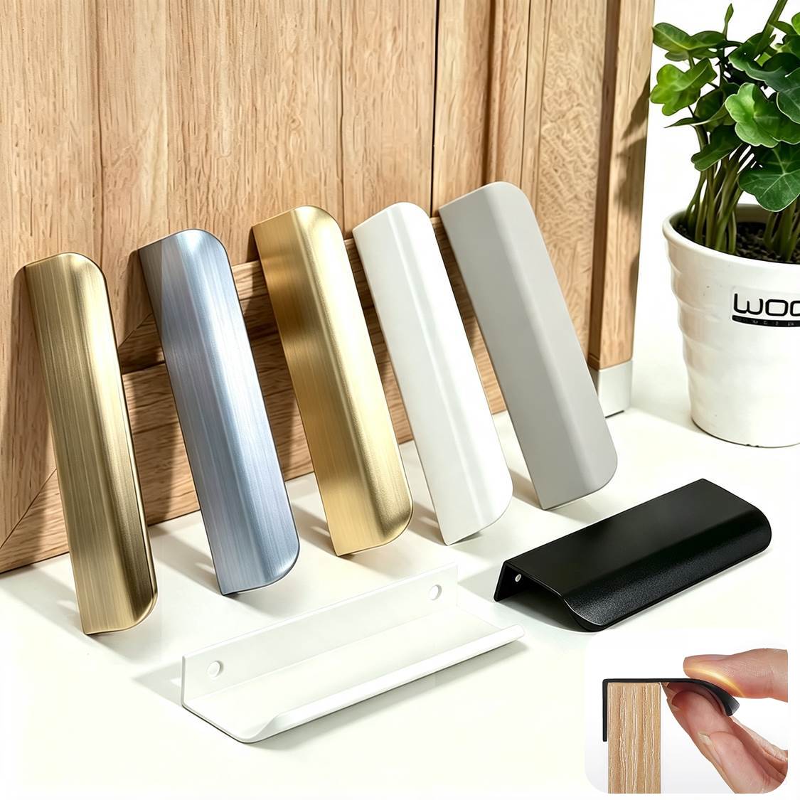 Curved Spring Bar - Versteckte Aluminium-Schrankgriffe mit Gebogener Kante Unsichtbare