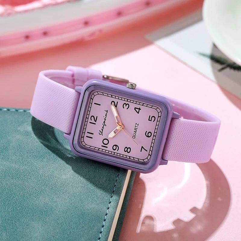 Mode Rechteck Zifferblatt Dame – Silicone Band Women Bewertung und Preis